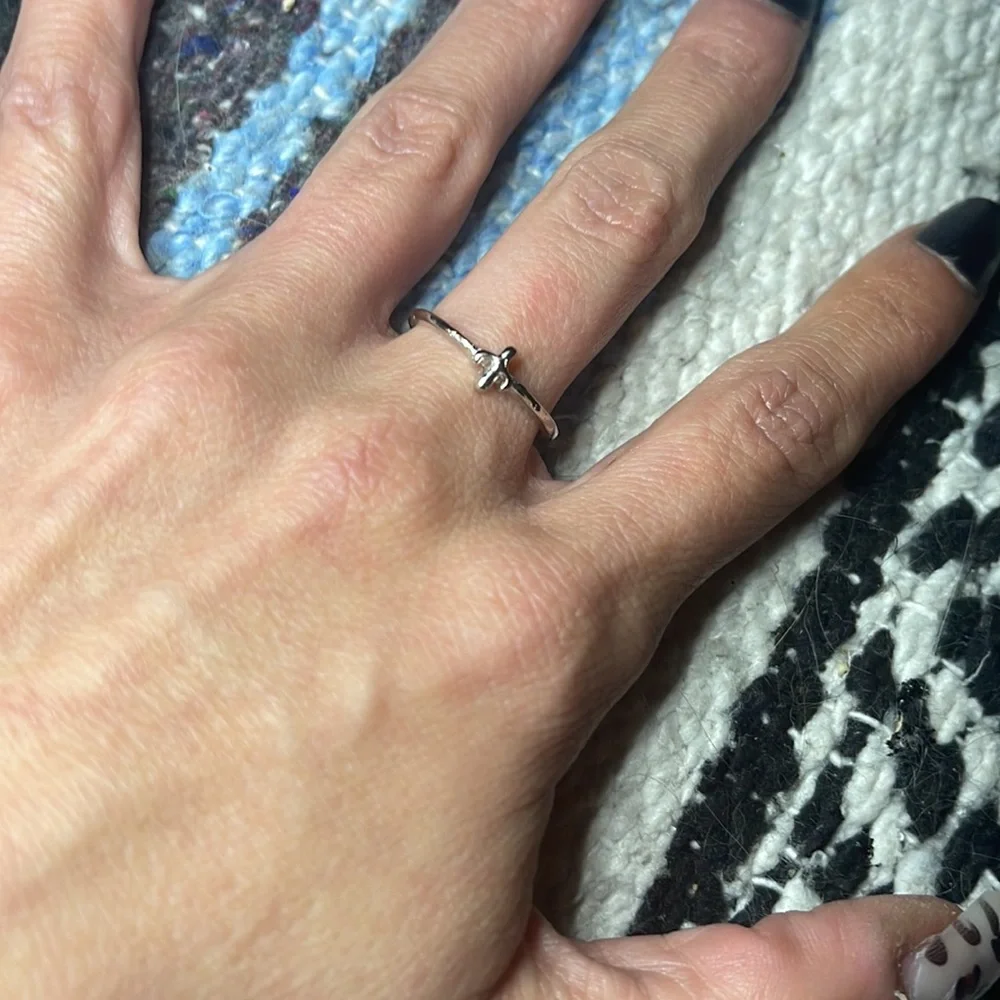 New Sterling Silver Handmade Bohemian Solid Cactus Dainty Minimalist Ring